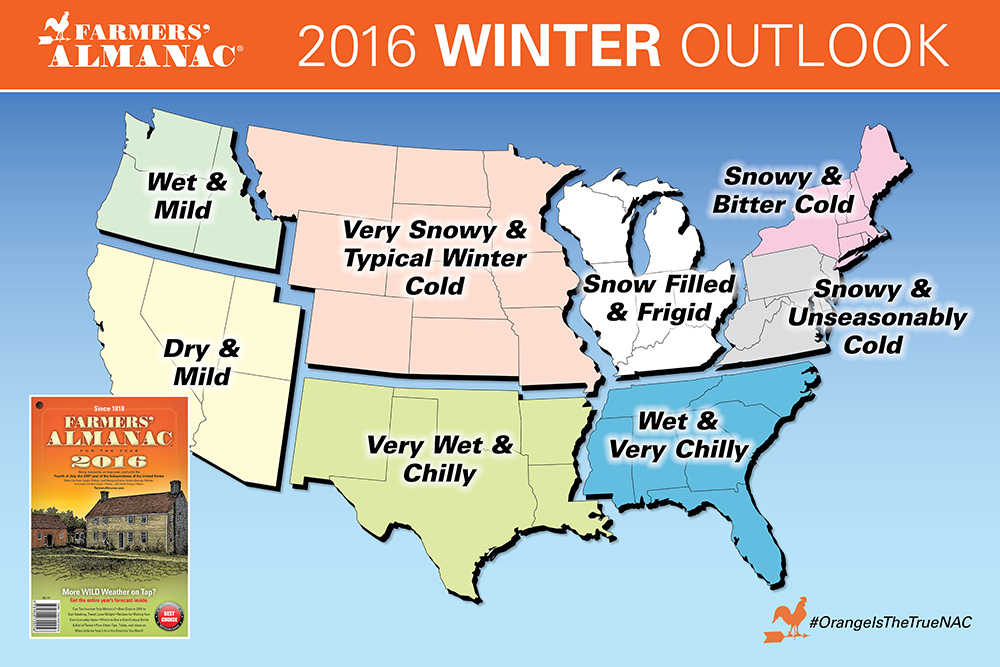 2016 Farmers Almanac Winter Map